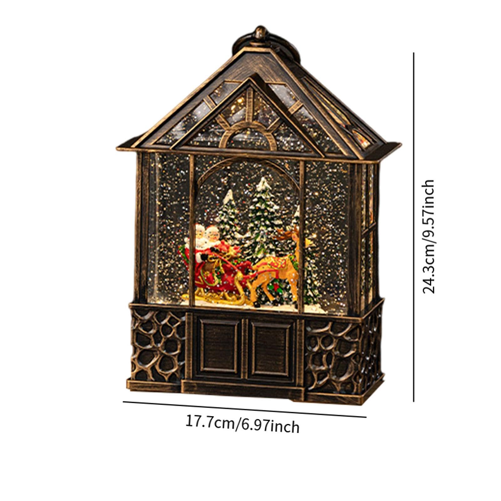 Carillon di Natale con Luci e Musica, Decorazione Portatile in Resina PC, 24.3cm (9.6 Pollici), Regalo per Compleanno e FESTIVITÀ