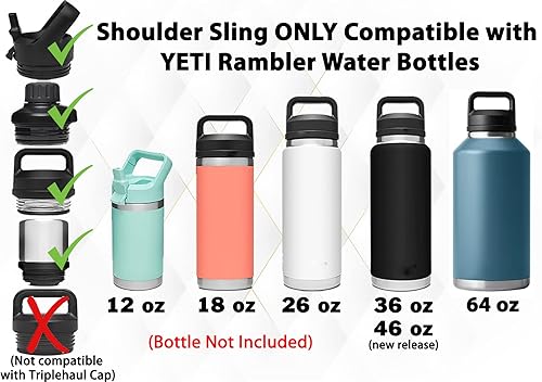 Miniatura 7 de One MissionX Yeti Rambler - Correa para botella para botellas de agua de 64 onzas, 46 onzas, 36 onzas, 26 onzas, 1812 onzas, accesorios duraderos