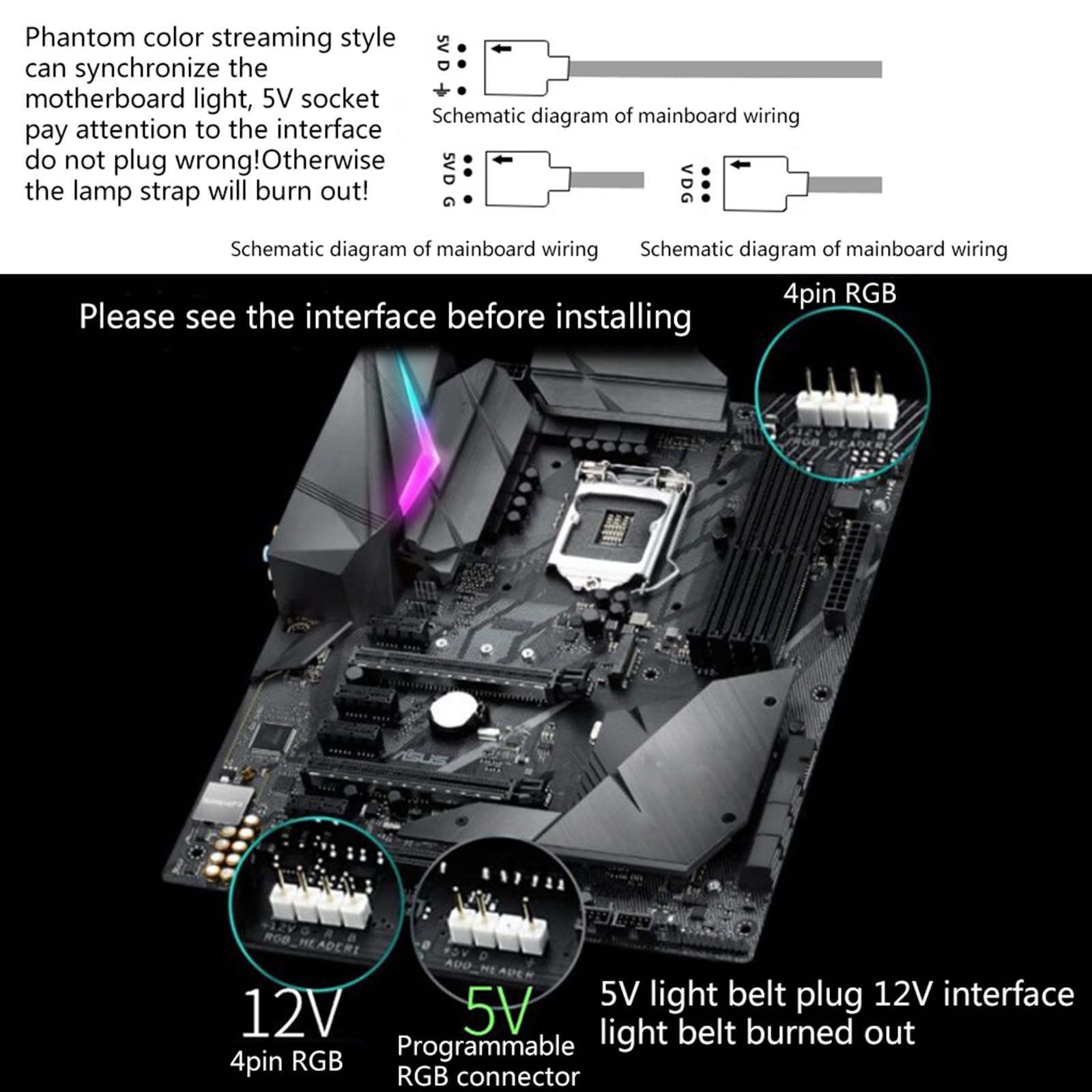 Scheda grafica Supporto verticale Computer PCIe 3.0 Verticalmente GPU Staffa per Caso Cavalletto Base con LED 5V ARGB Syn GPU Verticalmente Supporto