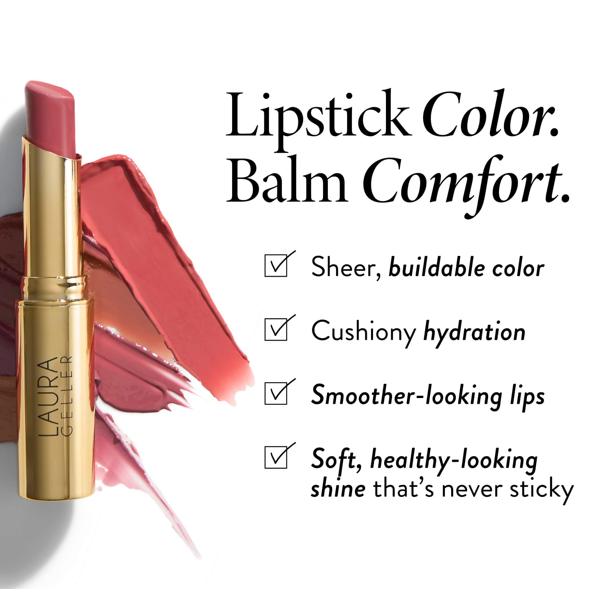 LAURA GELLER NEW YORK Jelly Balm Bálsamo Labial Hidratante con Color con Vitamina E – Lápiz Labial con Acabado Semibrillante y Jugoso para unos Labios Suaves y Radiantes - Figger Than Life