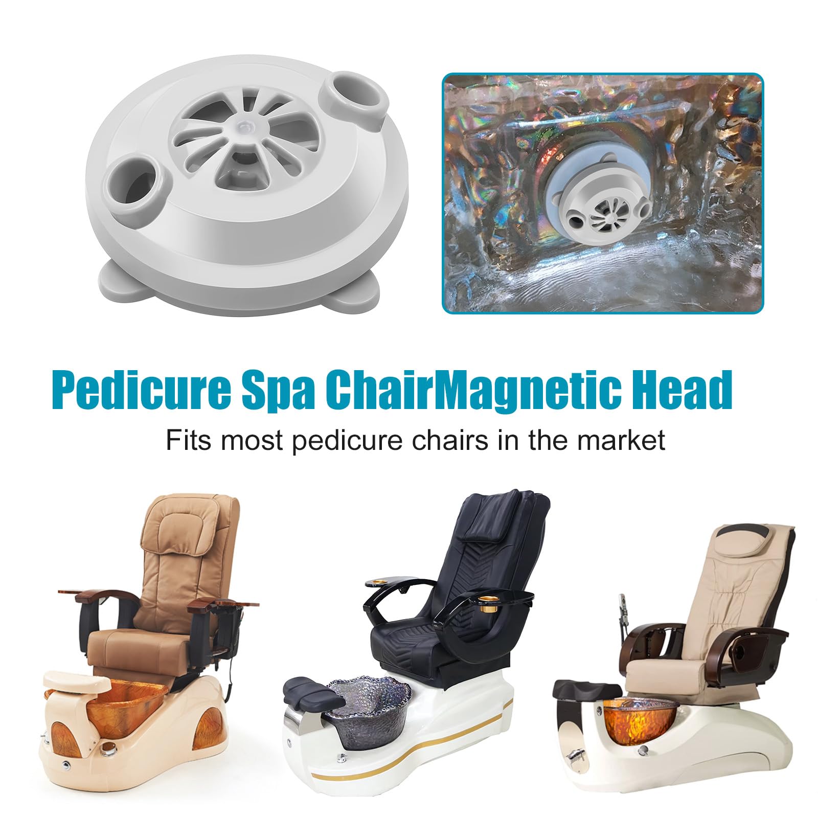 Tête de Moteur à Jet magnétique de Rechange BF-004 pour Chaise de pédicure LURACO - Baignoire Spa avec hélice et Couvercle