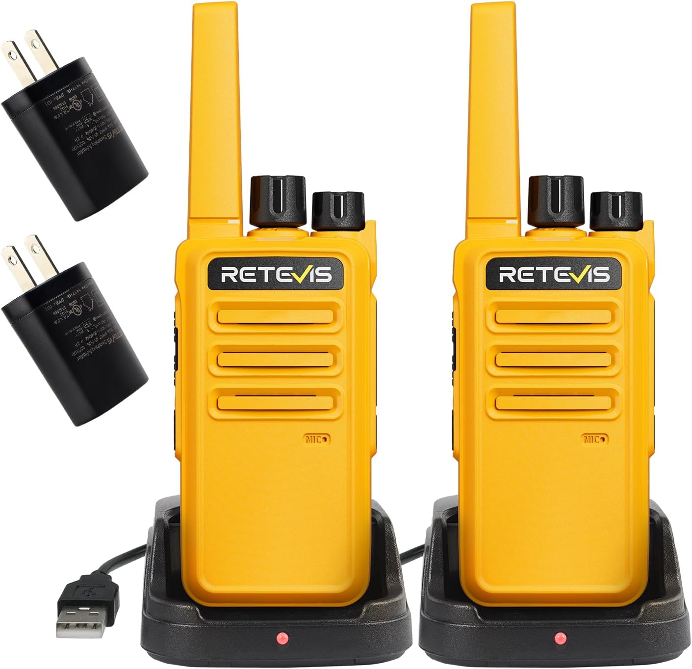 Retevis RT68 Walkie Talkies for Adults, Portable FRS Two Way Radios Rechargeable, Durable 2 Way Radios Long Range, VOX Hands Free, USB Charging Base for Camping, Climbing and Road Trips (2 Pack)