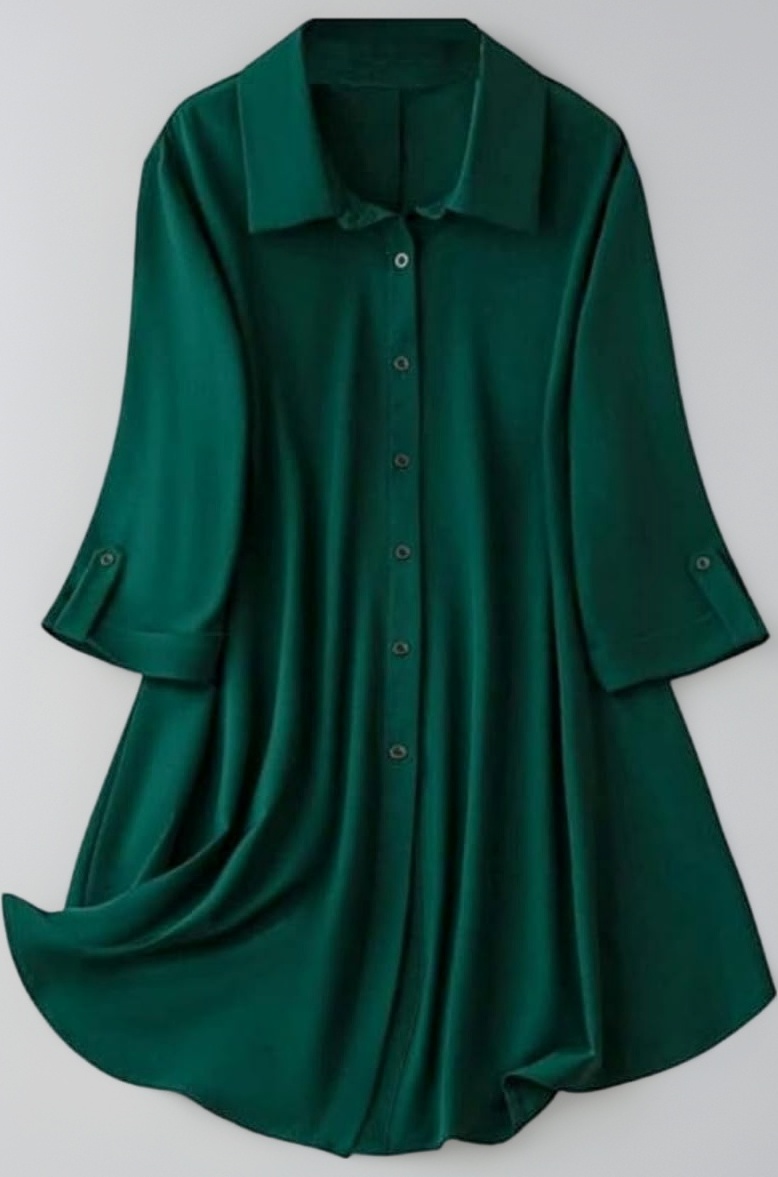 - Women's Shirt Dress | Knee Length Dresses | Loose Fit | Button-Down | 3/4 Sleeve | Vacation Outfit (Pack of 2 | Value Pack)