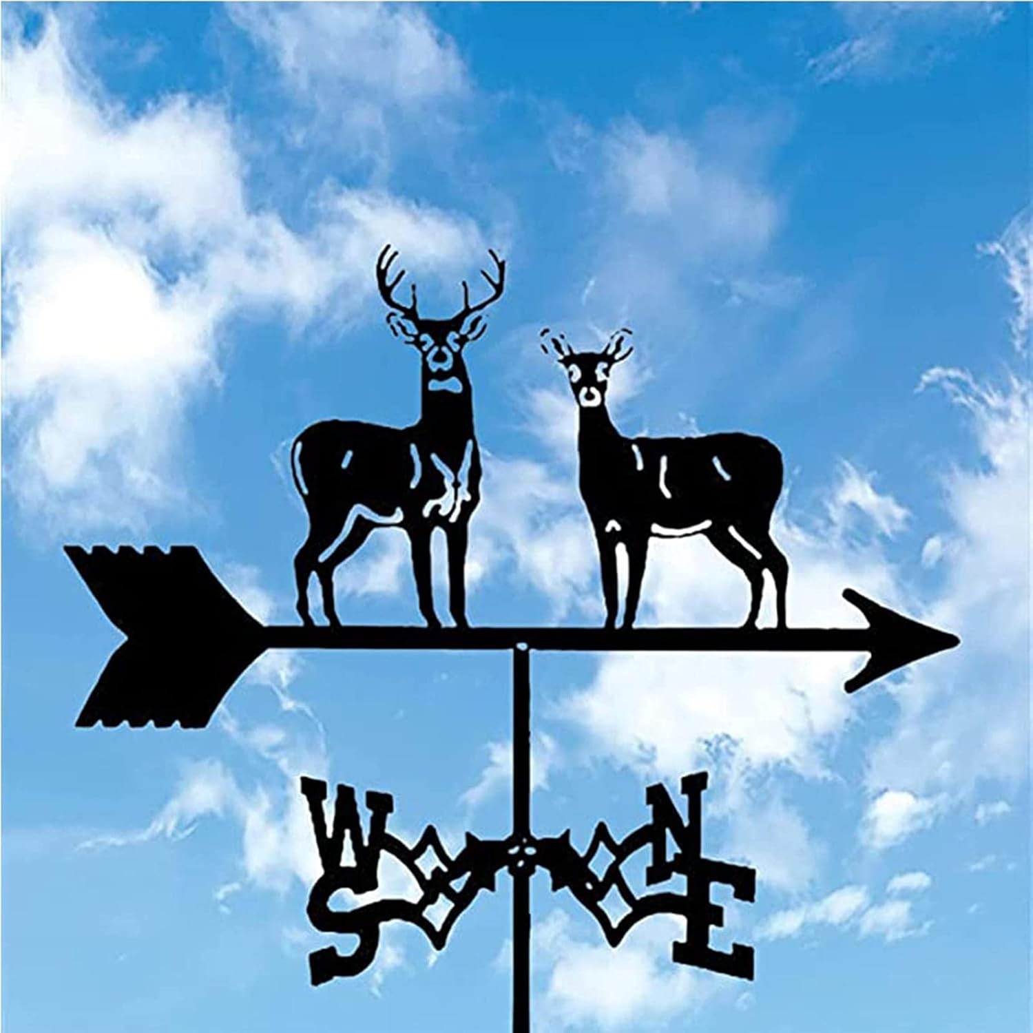 風見鶏 2 頭の鹿、風見鶏の飾り、農家の屋根の装飾 庭の中庭 - 大小の羊 風見鶏 風見鶏 庭の風見鶏