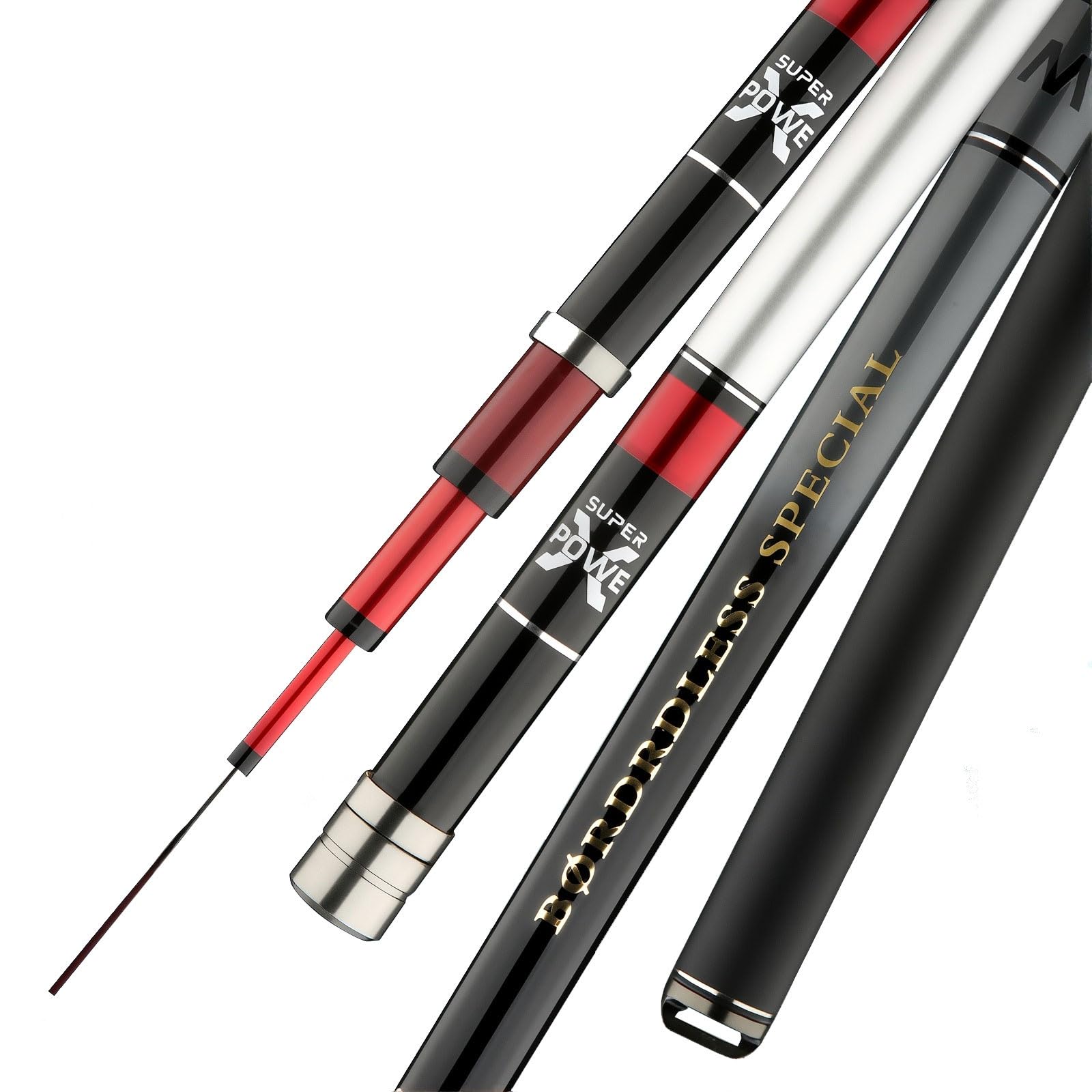 TUJISEK CañAs De Pesca Carbono 3.6m 3.9m 4.5m 4.8m 5.4m 5.7m 6.3m 7.2m 8.1m 9m Caña de Pescar telescópica CañA De Pesca De Lanzado CañAs Carpfishing for embalses y estanques(5.7m)