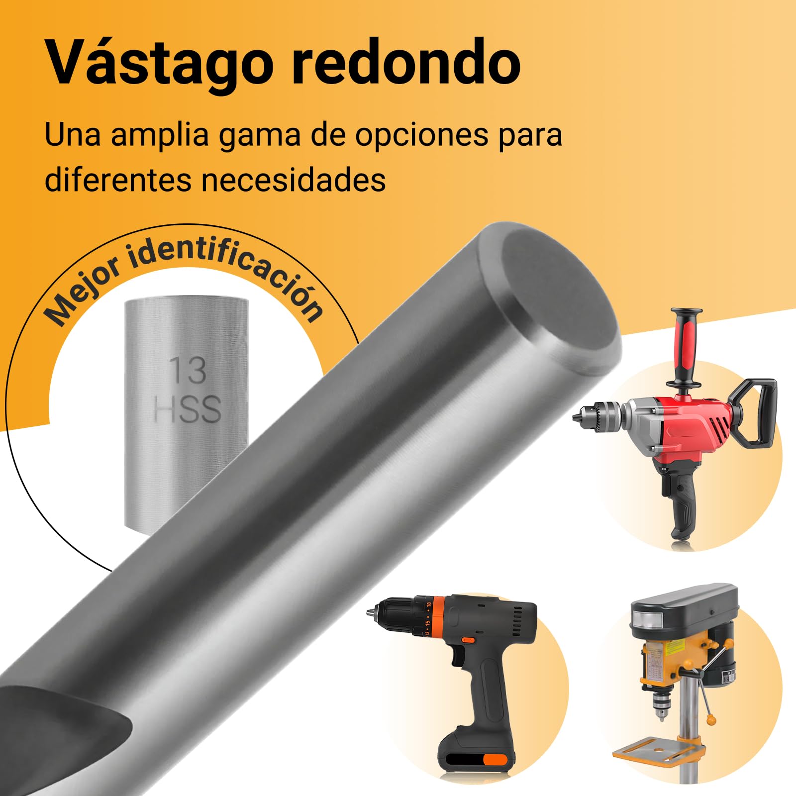 Brocas para Madera HSS-G, 25 Piezas juego broca madera, 1-13 mm Broca para Madera Pasos de 0,5 mm