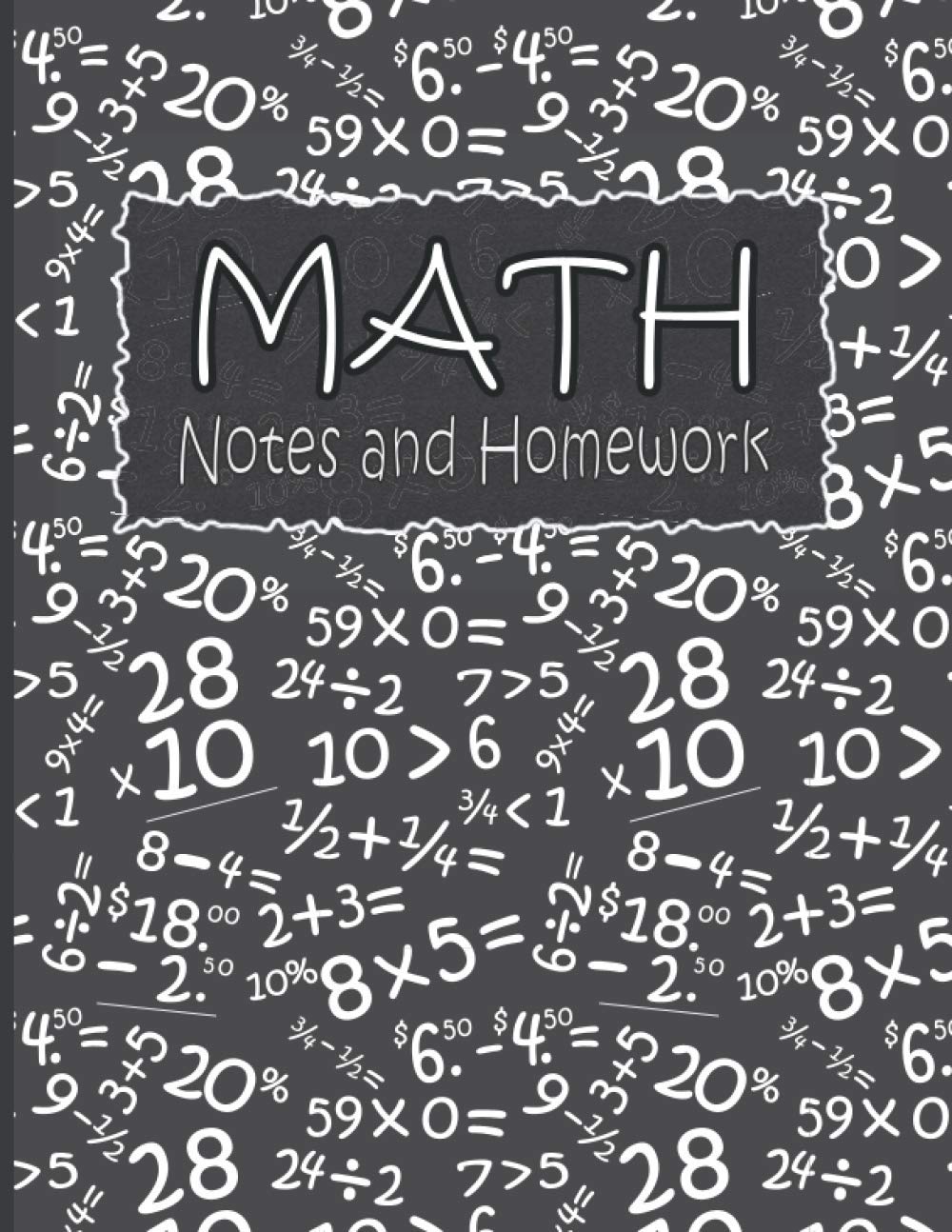 Math Notes and Homework: 8.5" x 11" Large Wide Ruled Notebook - 240 pages