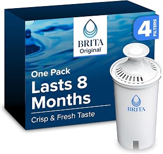 Brita Standard Water Filters 4-Pack, BPA-Free for Pitchers & Dispensers, Reduces Chlorine, Copper, Cadmium, Mercury - 2 Months or 40 Gallons Each