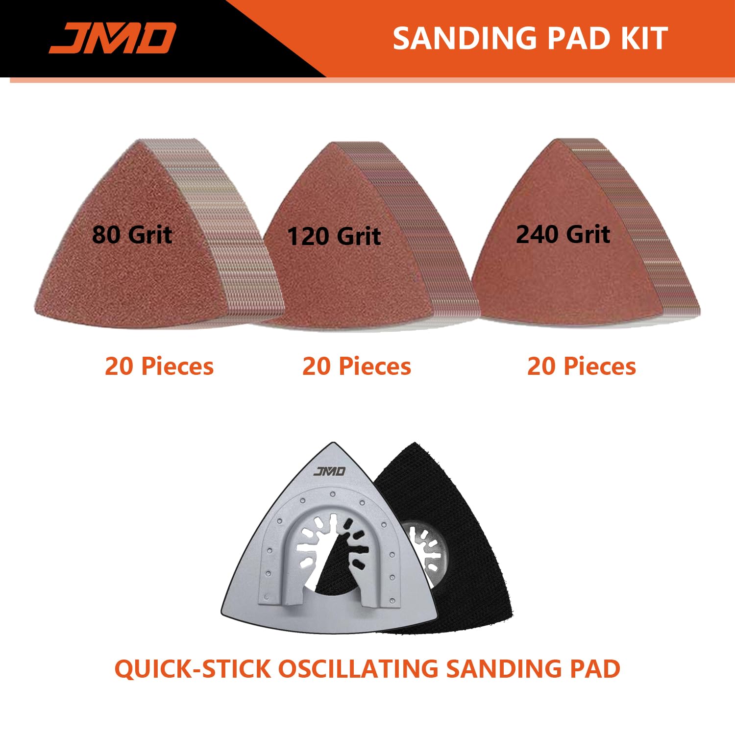 JMD 80-Pack Lame Sega Oscillante Lame Multiutensile Kit Lame Multiutensile per Legno e Metallo Adatte per Dewalt Milwaukee Makita Bosch Dremel ecc
