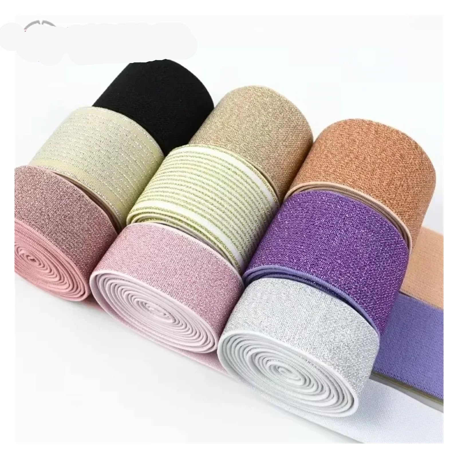 Banda elástica de nailon, bandas de goma for pantalones, cinturón, eslinga, decoración de cintura, cinta elástica, accesorios de costura DIY(WhiteSilver,10Meters,40mm)