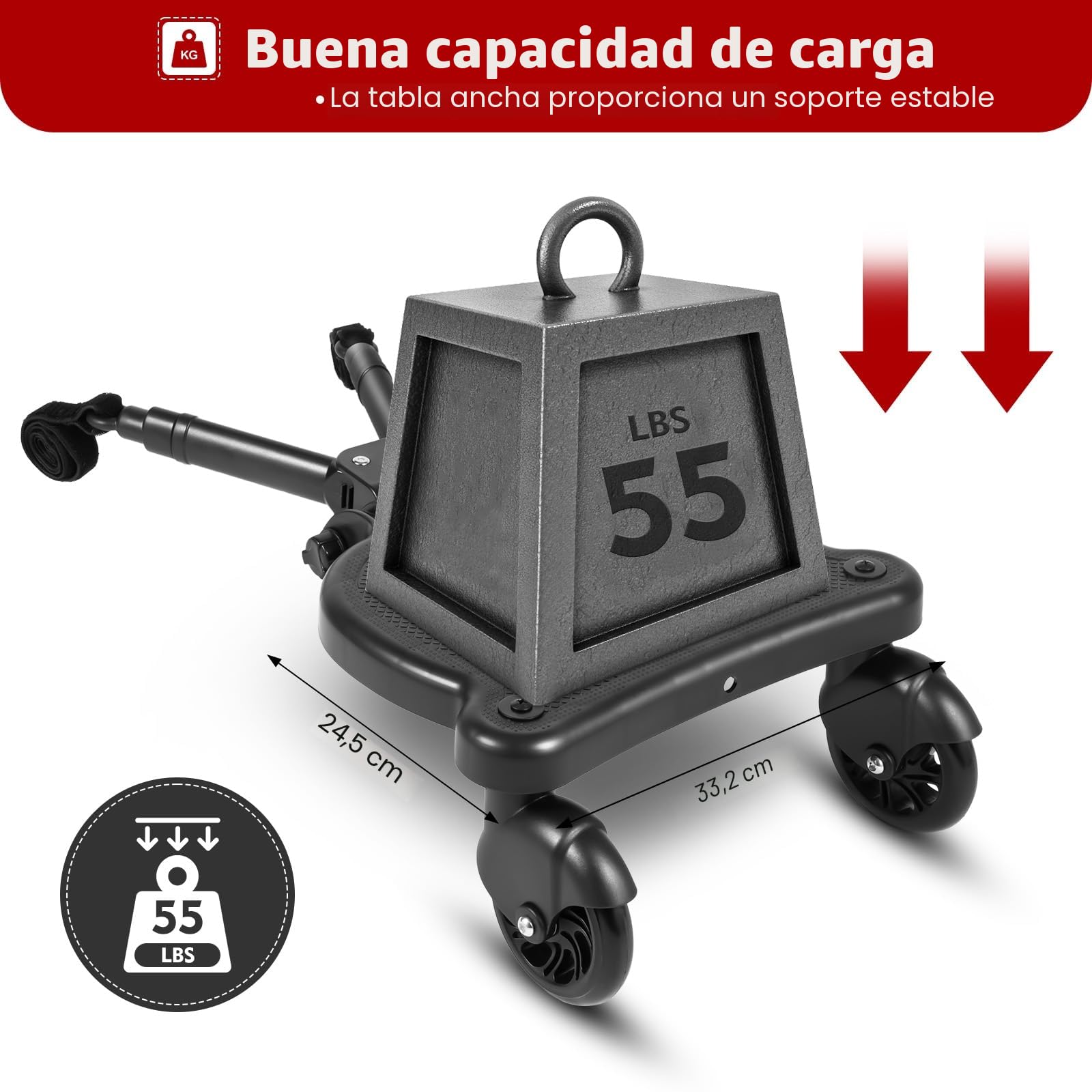 Pedal universal para cochecito de bebé con ruedas de seguridad, monopatín y asiento, tabla para niños de 3 a 7 años