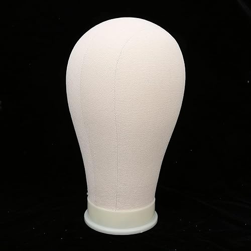 Miniatura 5 de Cabeza de maniquí de lona de corcho de 21 a 22 pulgadas, cabeza de lona de corcho para pelucas, para hacer pelucas, práctica de estilo, maniquí de
