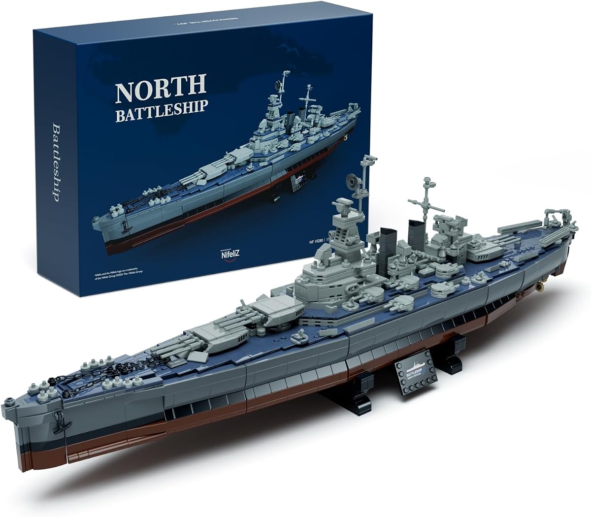 Nifeliz North Battleship Building Set, Military Series, NF10280 | Collectible Army Model for Adults to Build and Display, Gift Ideal for Military Enthusiasts, 1,911 PCS