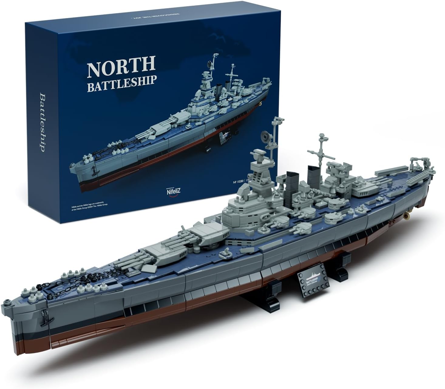 North Battleship, Military Building Set for Adults, Collectible Army Model to Build and Display, Gift Ideal for Military Enthusiasts (NF10280)