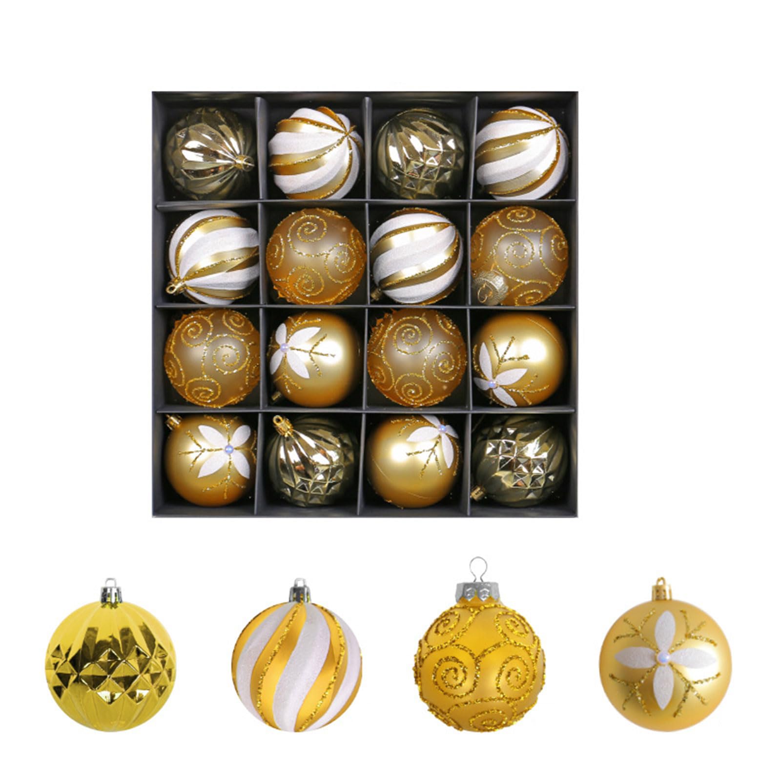 Decorative Ornaments 16 Ornamenti Natalizi Decorazioni L'Albero di Natale, ciondoli Pendenti Dipinti infrangibili, per Matrimoni, Vacanze Decorative
