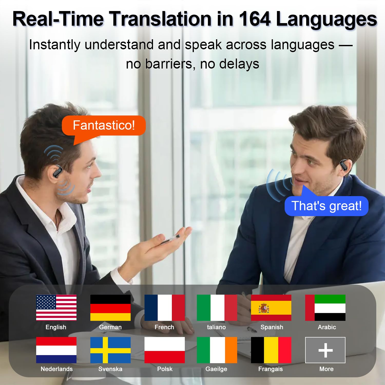Ai Translation Earbuds 164 Languages Coal Black - Dettaglio