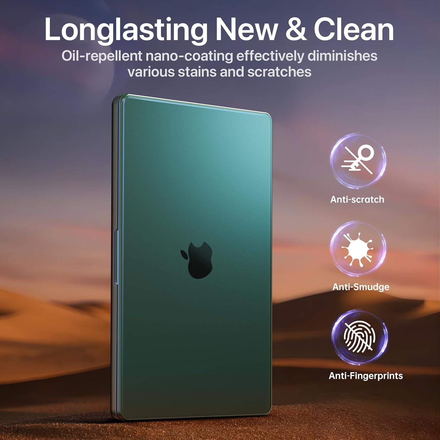 Soonjet Luxe Chroma for MacBook Pro 14 inch Case | M5 M4 M3 M2 M1 Pro/Max 2026-2021 | Protective Hard Shell Laptop Cover | Turquoise Green Clear