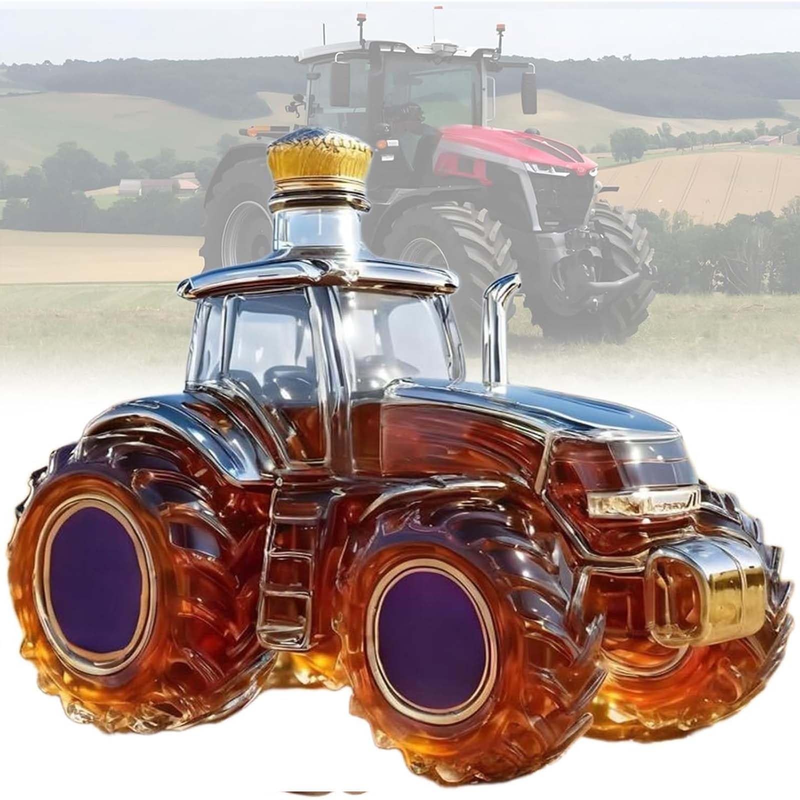 VHcgCGJ Animal-shaped decanter, 300ML Whiskey Decanter Bottle - Art Statue, 3D Tractor Wine Skulptur(A)
