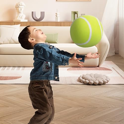 Miniatura 5 de Pelota de tenis de peluche, juguete de peluche suave de 11.8 pulgadas, almohada de tenis, peluche de tenis esponjoso, regalo para niños y niñas