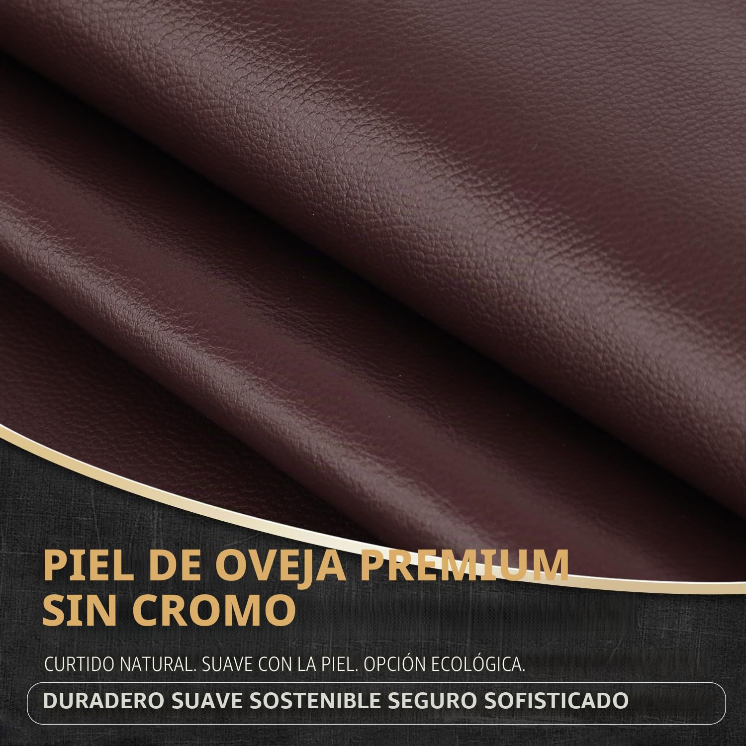 GSG SINCE 1998 Guantes Piel Hombre de Cuero Marrón Castaña L | Piel de Oveja Sin Cromo, Compatibles con Pantalla Táctil, Forro lana de cordero, Guantes de Invierno para Conducir