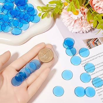 SOFPLATE 200Pcs Counting Chips Colored Round Flat Plastic Discs