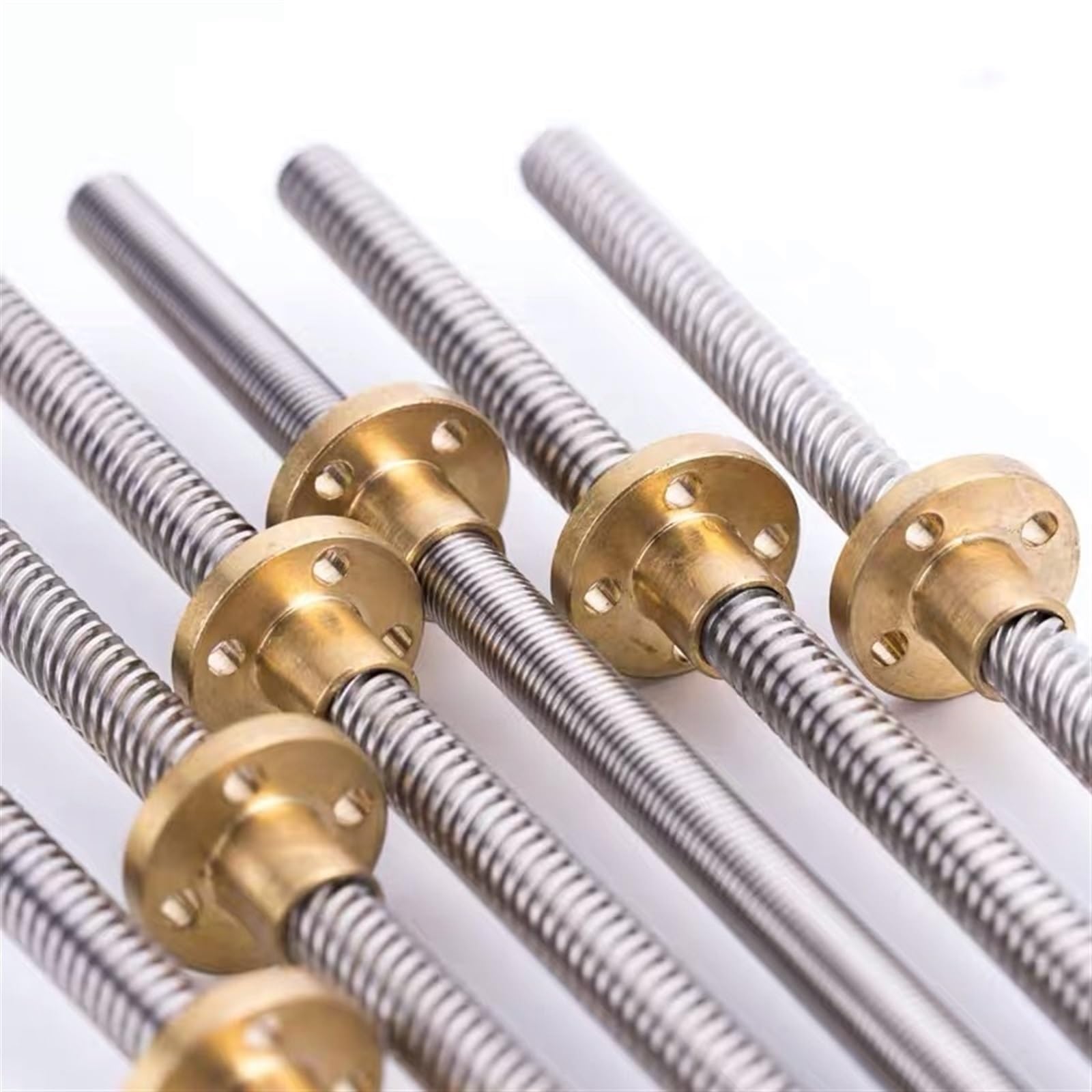 Spindelsteigung T3 T3,5 T4 Leitspindelstange mit Messingmutter, 3 mm, 3,5 mm, 4 mm Vollgewindeschraube, 40 mm lange Trapezgewindespindel aus Edelstahl Wellenmutter (Color : T4 Pitch 1mm Lead 1mm, SI