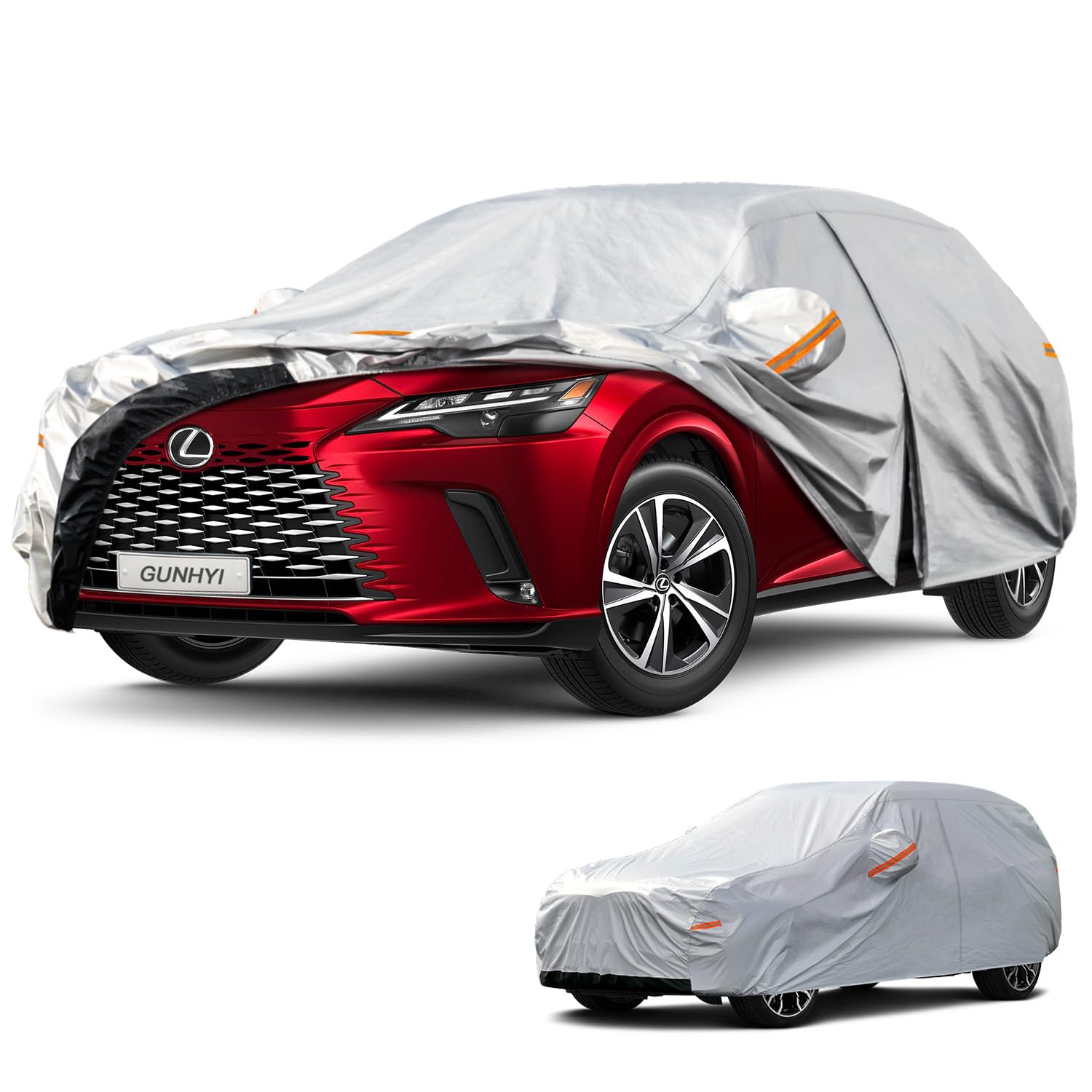 GUNHYI 6 Layers SUV Car Cover Custom Fit Lexus RX350 (2015-2026) | All-Weather Waterproof Heavy-Duty Fabric, scratch-proof cotton lining, outdoor sun/rain/snow/wind/dust protection.
