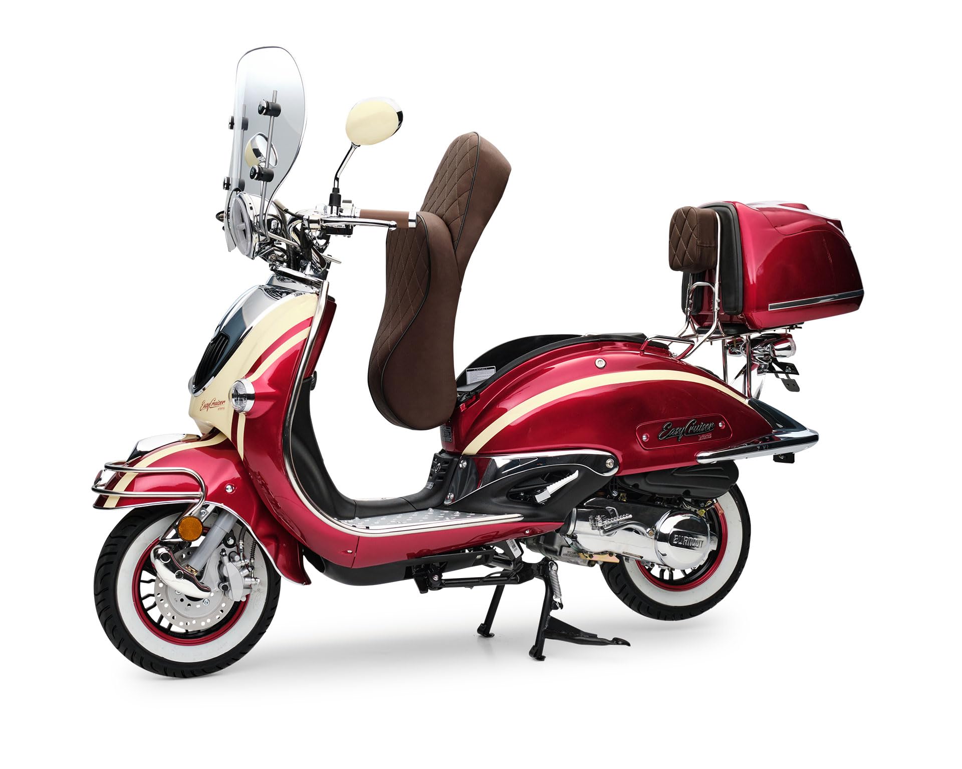 Burnout EasyCruiser Artemis Motorroller 125 ccm, 85 km/h, Rot Beige Metallic, Euro 5, 9 PS (6,3 kW), Einspritzsystem, Windschild, Topcase, Voll-LED, USB, digitales Tacho