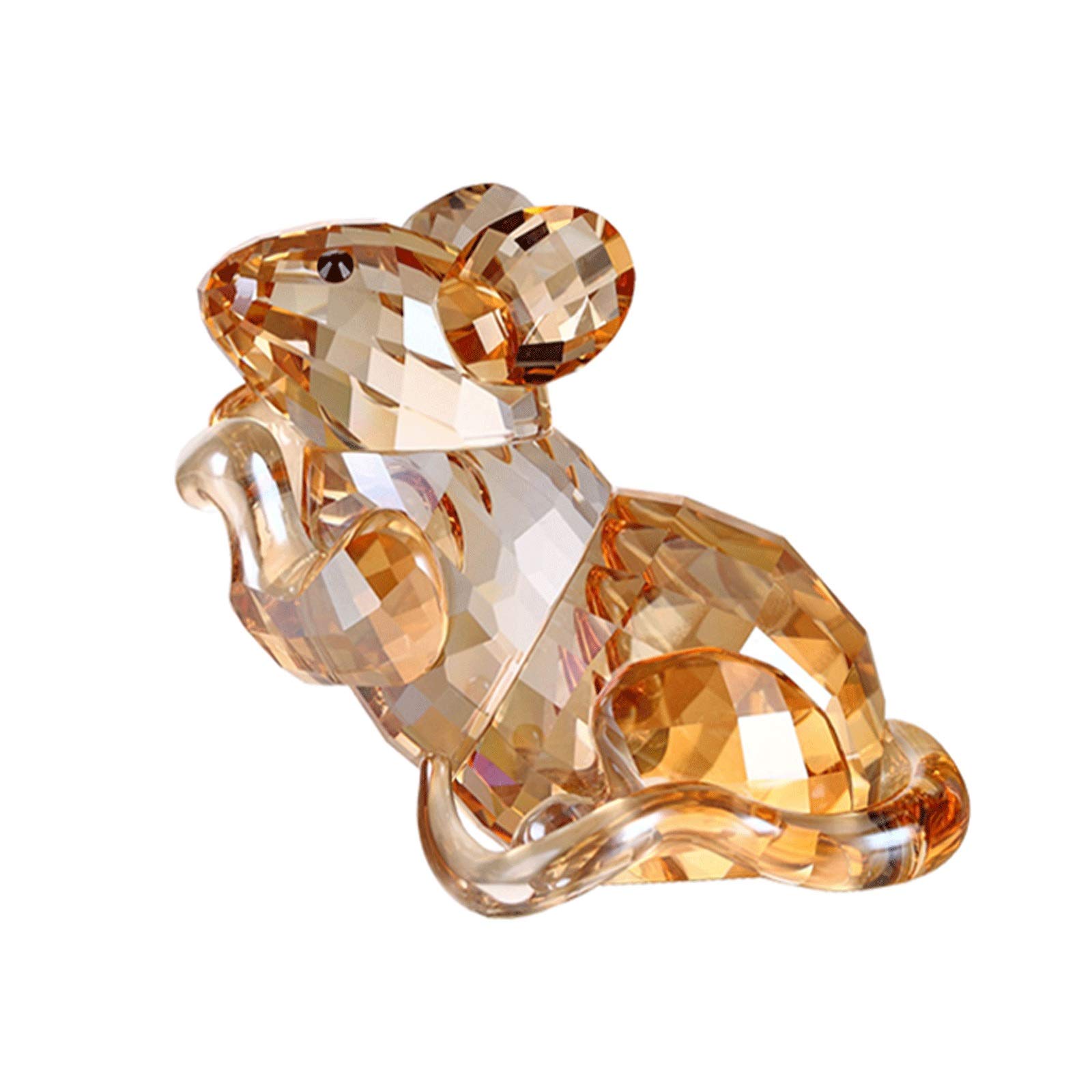 BHGFYXBS Home Décor Products Crystal Rat Ornaments Twelve Zodiac Rat Statue,Creative Home Desk Decoration/Christmas Birthday Gift Accent Decoration,Gold