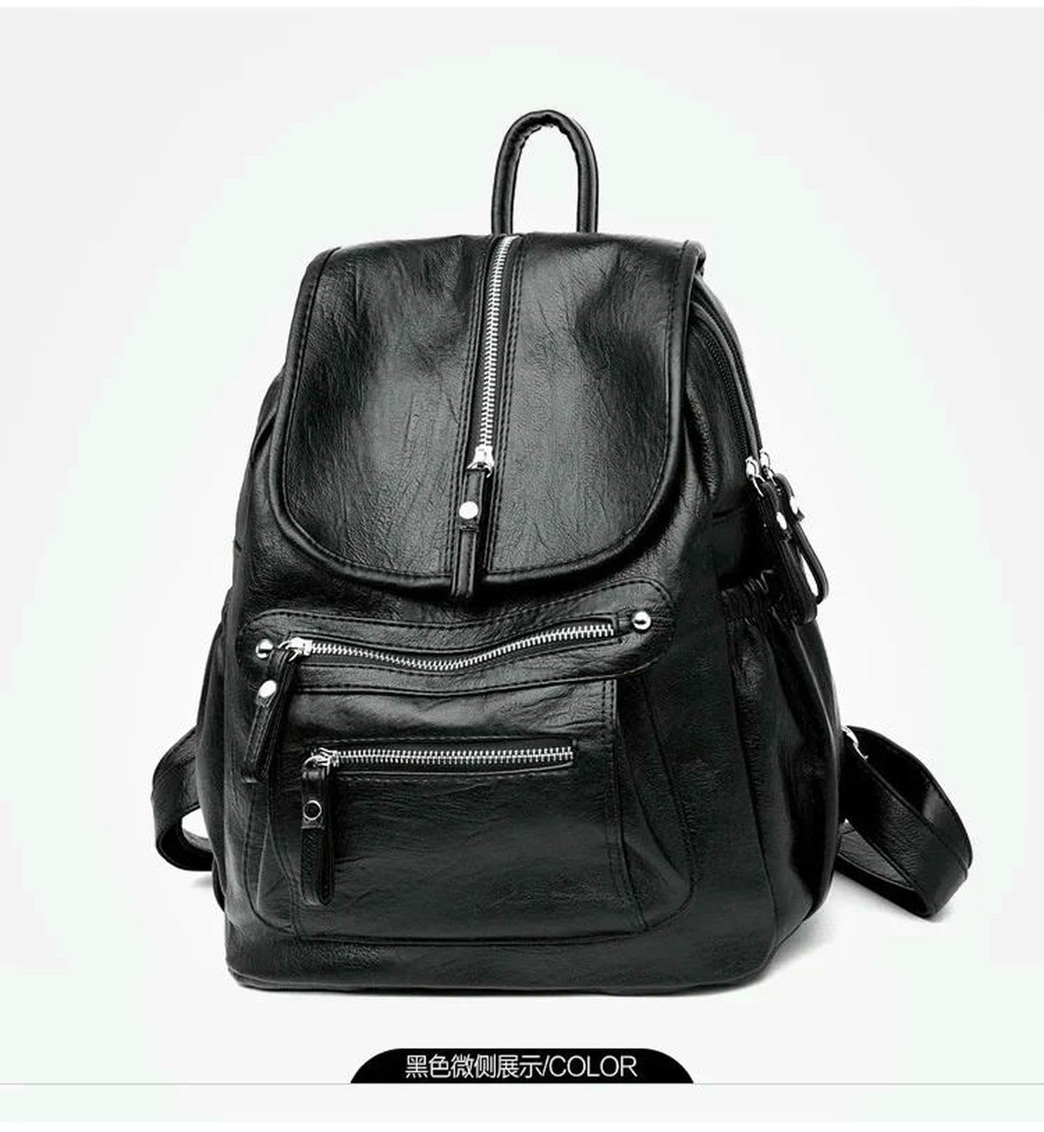 Zaino Porta pc Donne Zaini Vintage per Spalle Femminile da Viaggio Donna Ragazze Ragazze-Nero