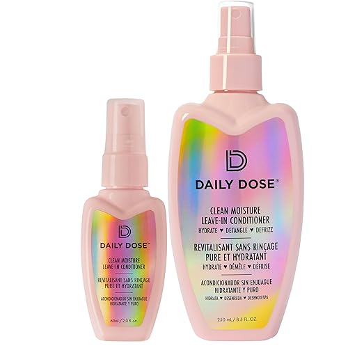 DAILY DOSE Acondicionador sin enjuague (8.5 oz + 2 oz Duo) Spray desenredante para el cabello (galardonado), sin parabenos, sin ftalatos, libre de