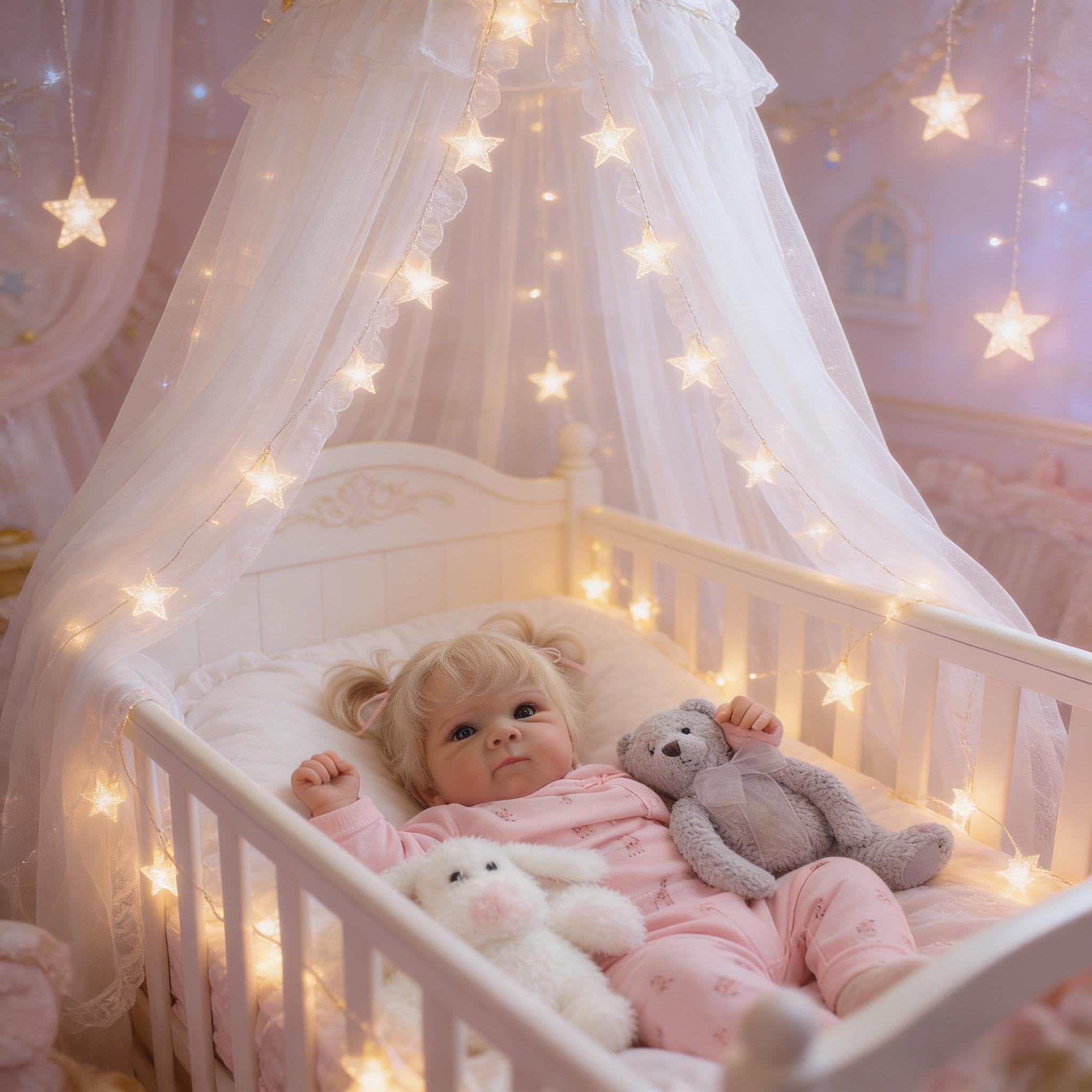 RXDOLL Realistyczne lalki Reborn Baby Dolls silikonowe całe ciało, 45 cm, realistyczne, anatomicznie poprawne, winylowe, blond włosy, ręcznie robione prawdziwe życie, noworodki, z zabawkami do