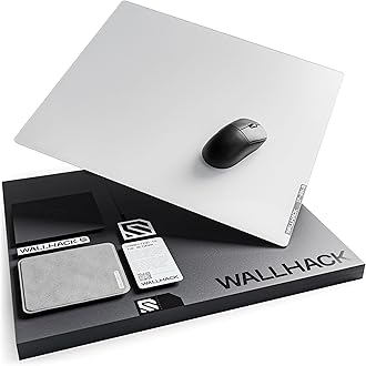 Wallhack 4.0 Glass Gaming MousePad - Professional Esport Mouse Mat with Specialty Surface for Top Speed and Control, Large Tempered Glasspad with Full Silicone Base - (SkyPAD White,XL 16.92" x 19.29")