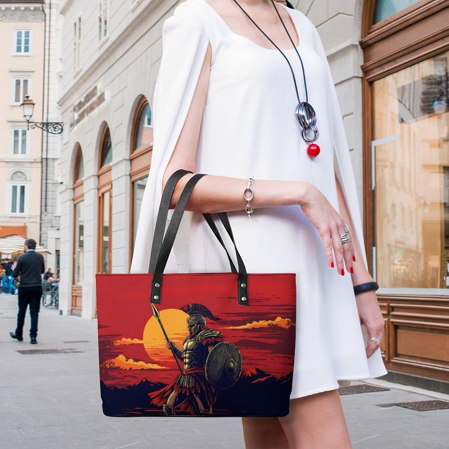 Ancient Greek Spartan Women's Satchel Handbags Tote Shoulder Bag Purses for Travel Shopping Work