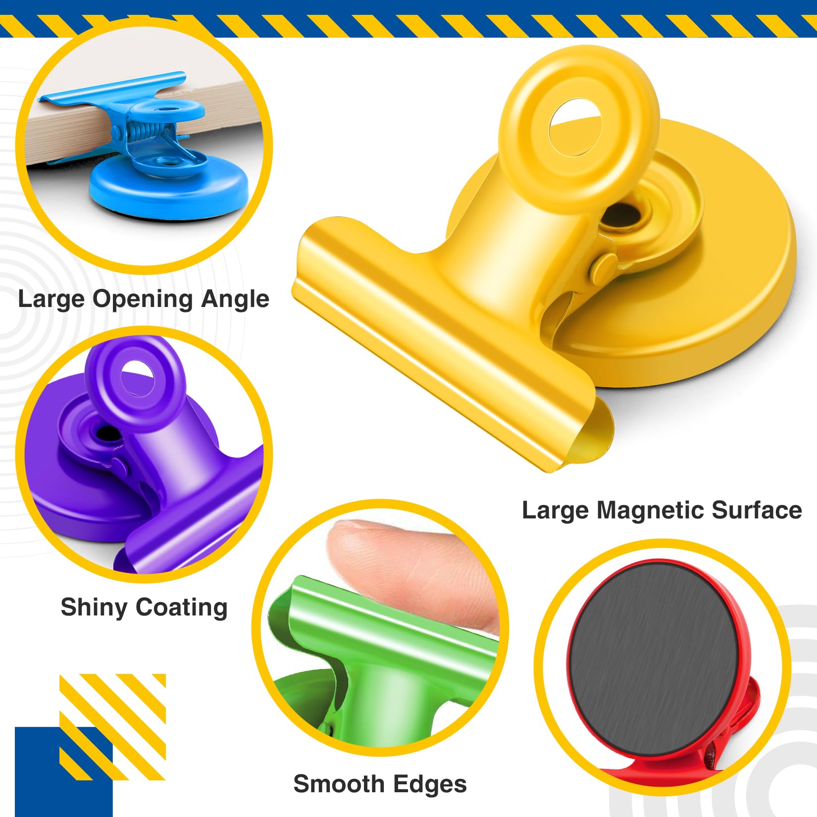 FINDMAG Fridge Magnets Clip, 6 Pack Colorful Magnetic Clips Heavy Duty, Strong Clips with Magnet - Image 3