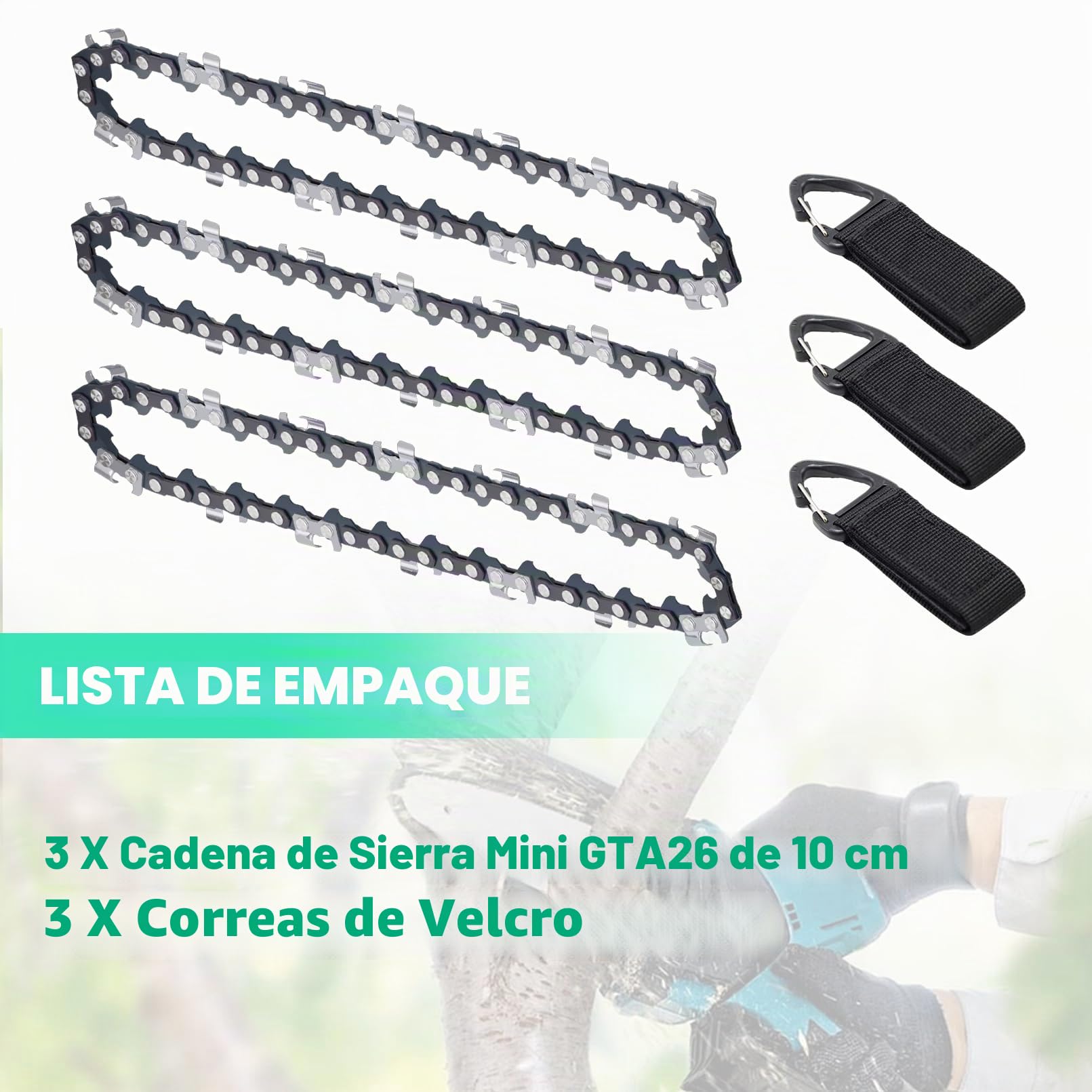 4" GTA 26 cadenas motosierra 1/4" 28 eslabones de accionamiento, ADEFOL 3 piezas 1,1 mm mini cadena motosierra accesorios para Stihl 36700000028