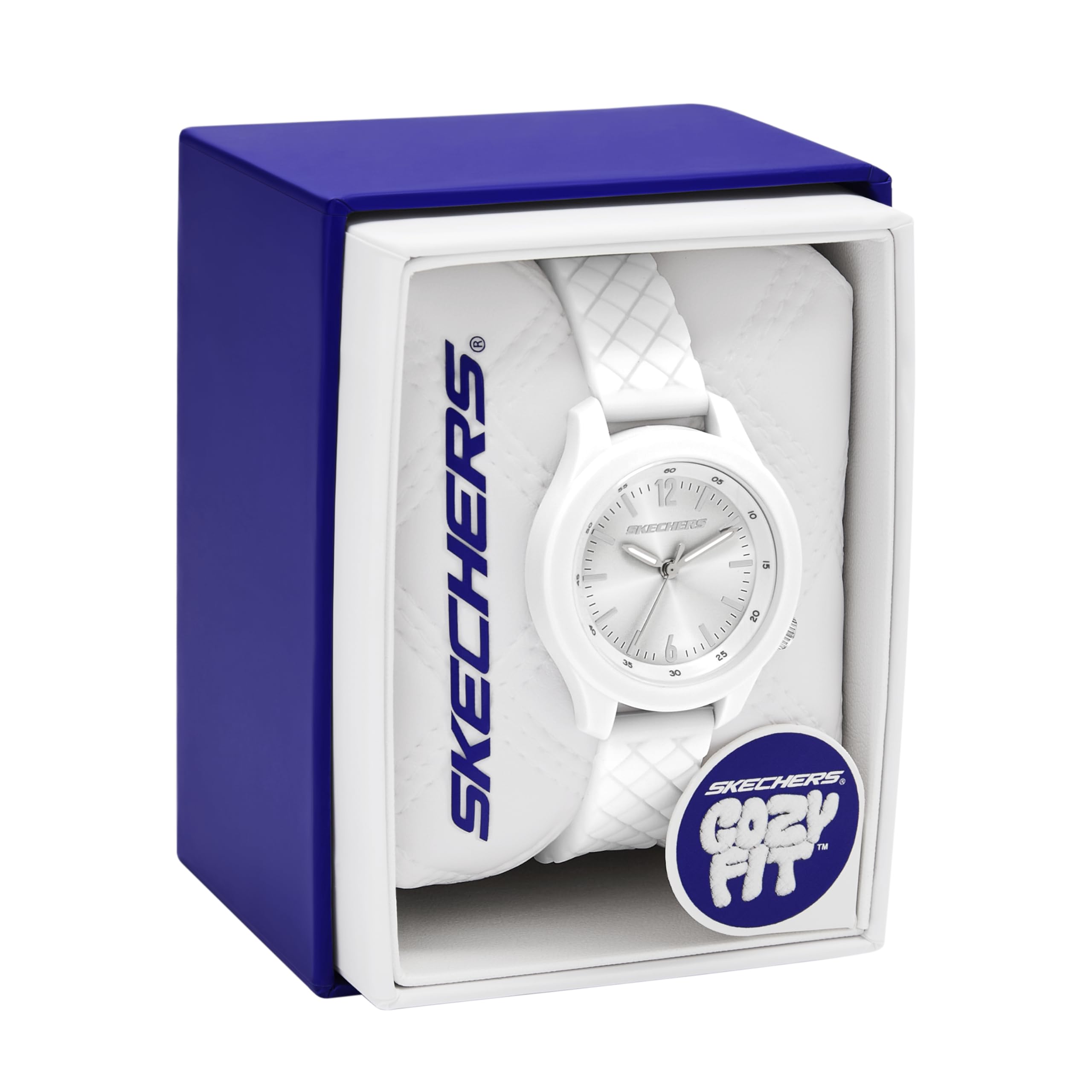 Skechers Bayley, orologio in silicone bianco a tre lancette (modello: SR6386)