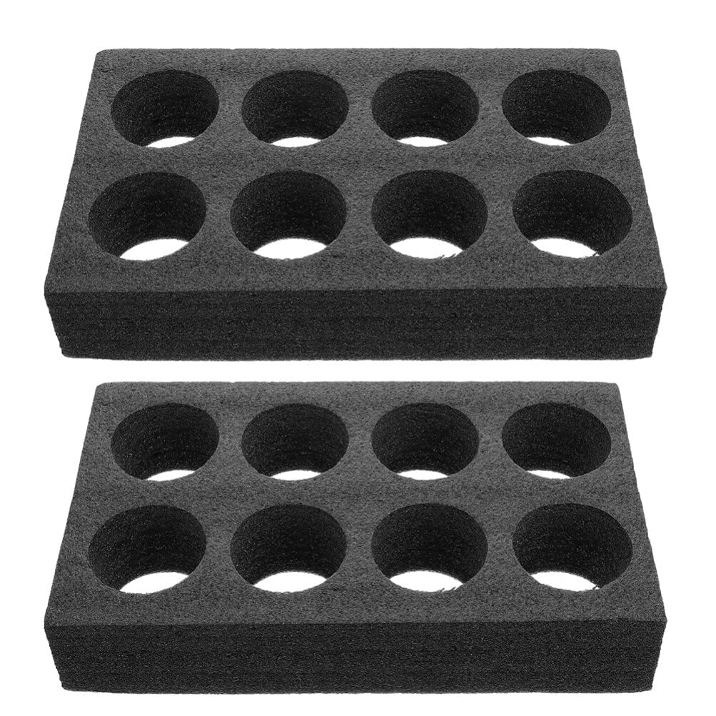 SOLUSTRE 2pcs Takeout Cup Holders Foam ake Out Drink Carrier 8 Cups Carrier Tray to Go Drink Holder Tray for Coffee Milk Tea Black