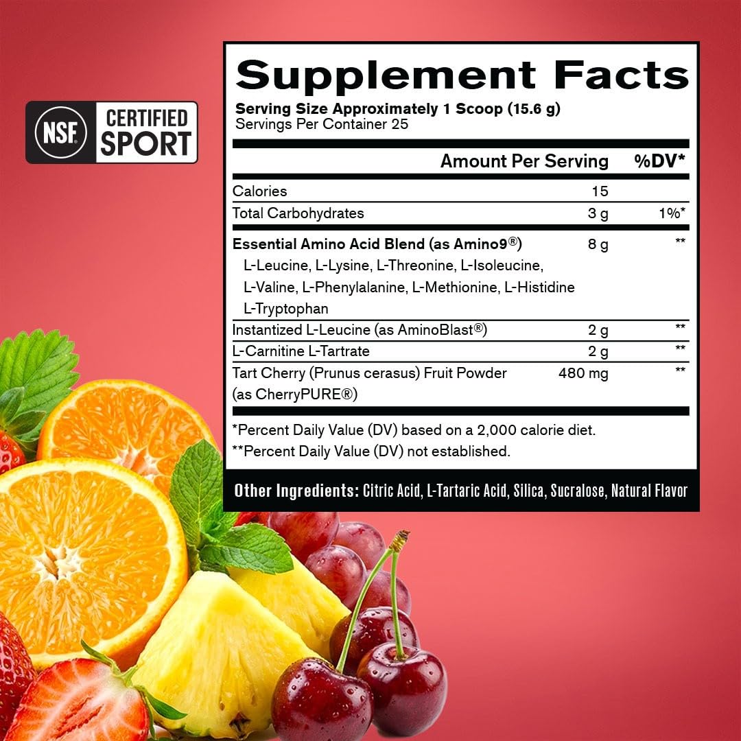 BARE PERFORMANCE NUTRITION, BPN Post, Post-Workout Enhanced Muscle Recovery Drink Mix - Essential Amino Acids with Amino9, CherryPURE Tart Cherry & Carnitine, 25 Servings, Fruit Punch — Amazon image 2