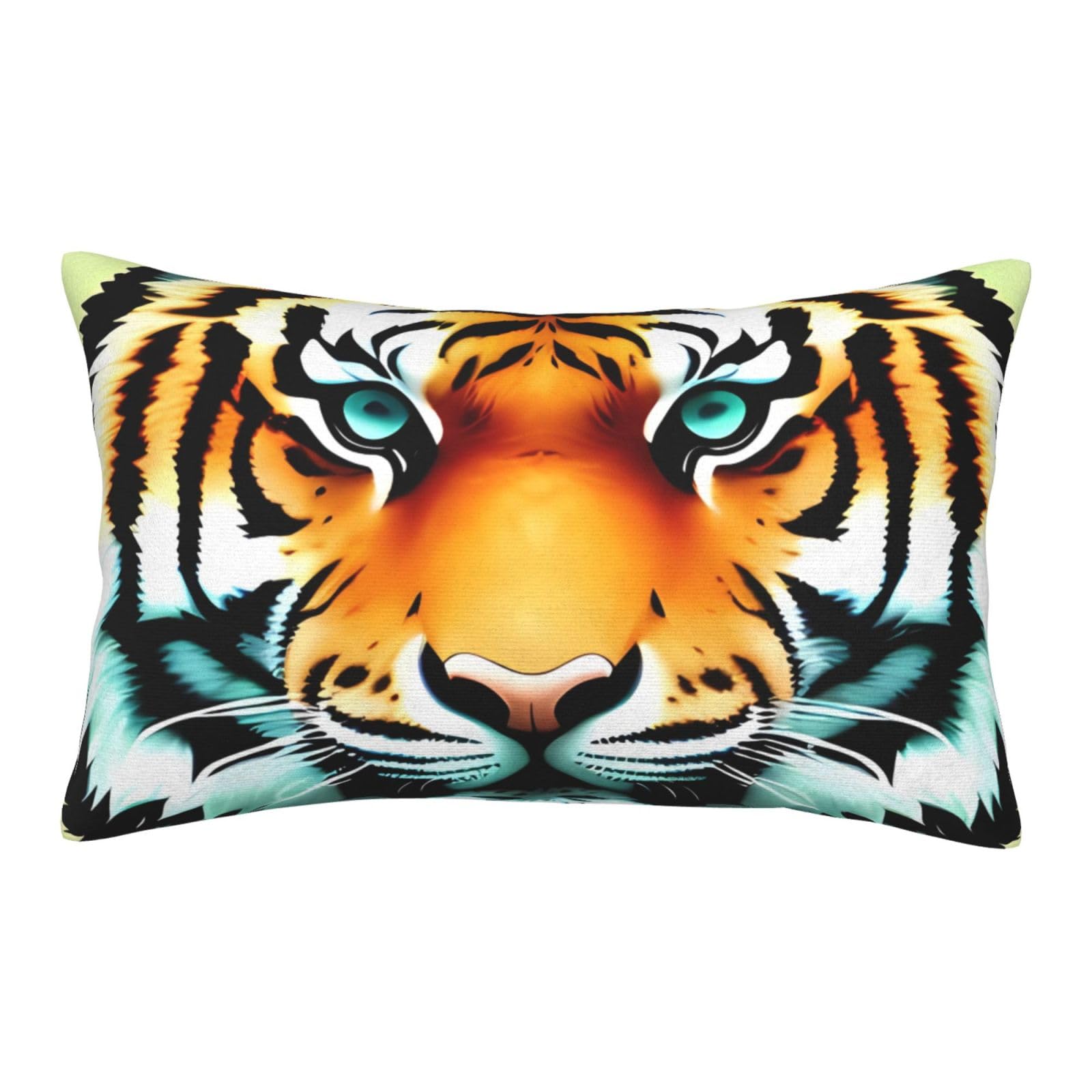 Velvet Pillowcases 16"x24" Ultra Soft Breathable Pillow Cases, Luxury Fuzzy Throw Pillow Covers with Zipper, Little Fat Tiger Head Pillow Shams All Seasons Decorative Cushion Cases for Couch