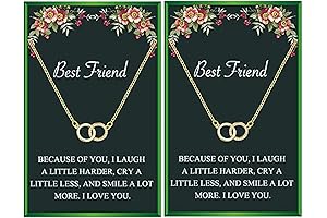 Best Friend Matching Necklace - Interlocking Circle BFF Necklace