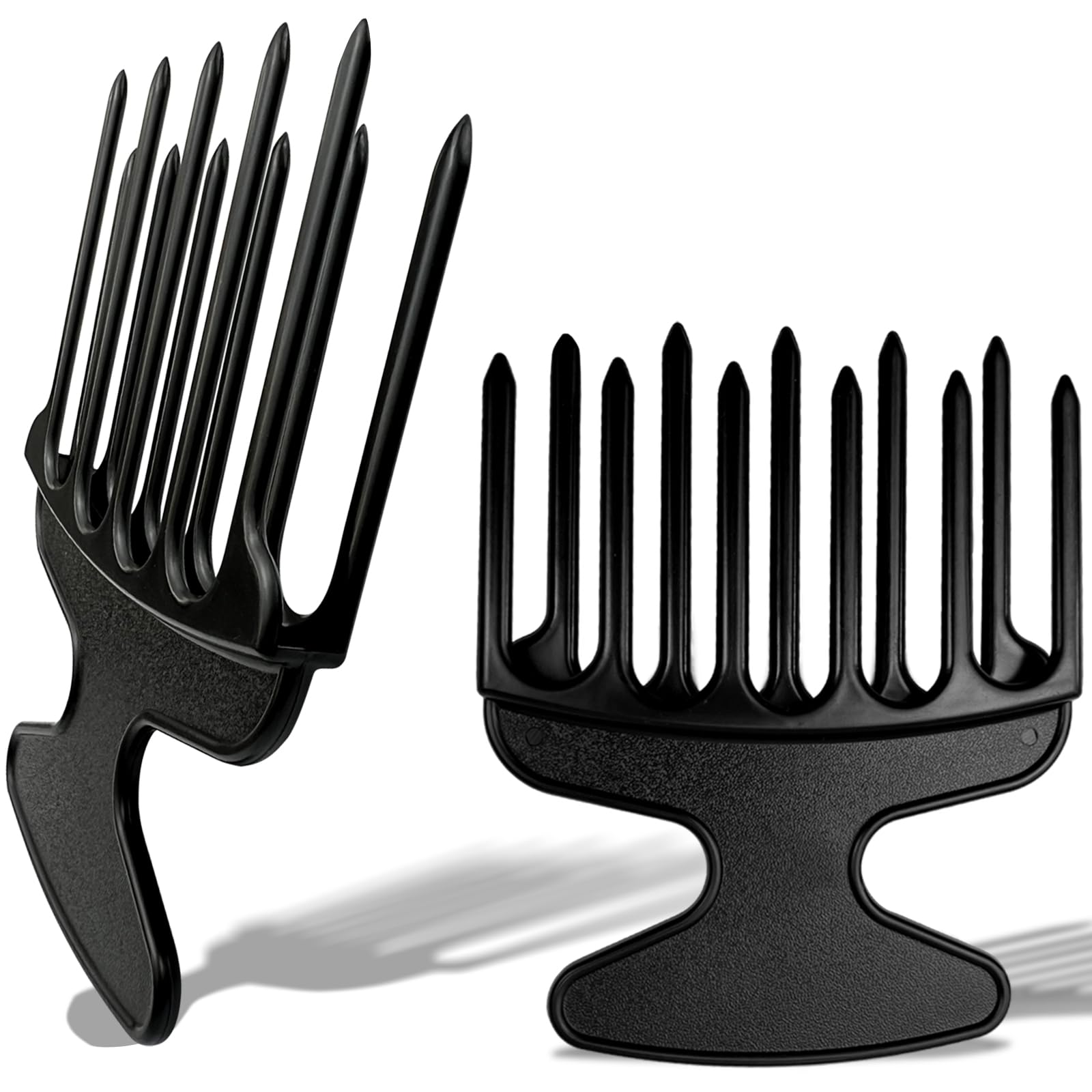 2-Pack Styling Combs – Wide Tooth & Afro Pick, Plastic Lift, Anti-Static, Detangling & Parting Comb for Women & Men