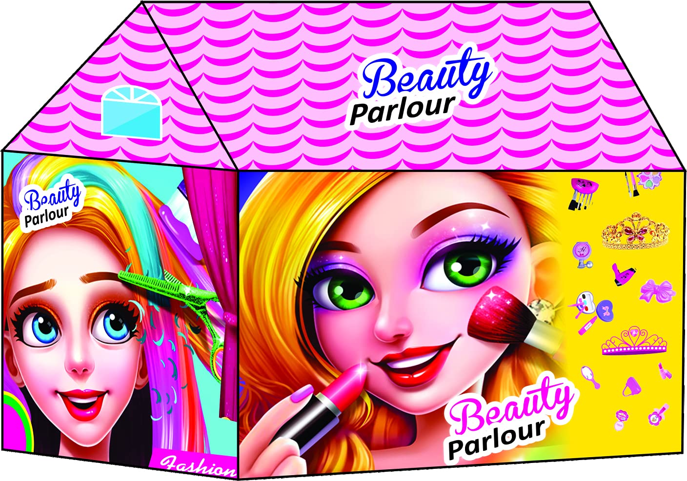 Negi Beauty Salon Fun Tent House With Led Lights,Indoor-Outdoor Set For Kids (95 * 72 * 102 Cm) (Beauty Salon Tent),Multicolor (B09BNNCJPT) Amazon Price History, Amazon Price Tracker