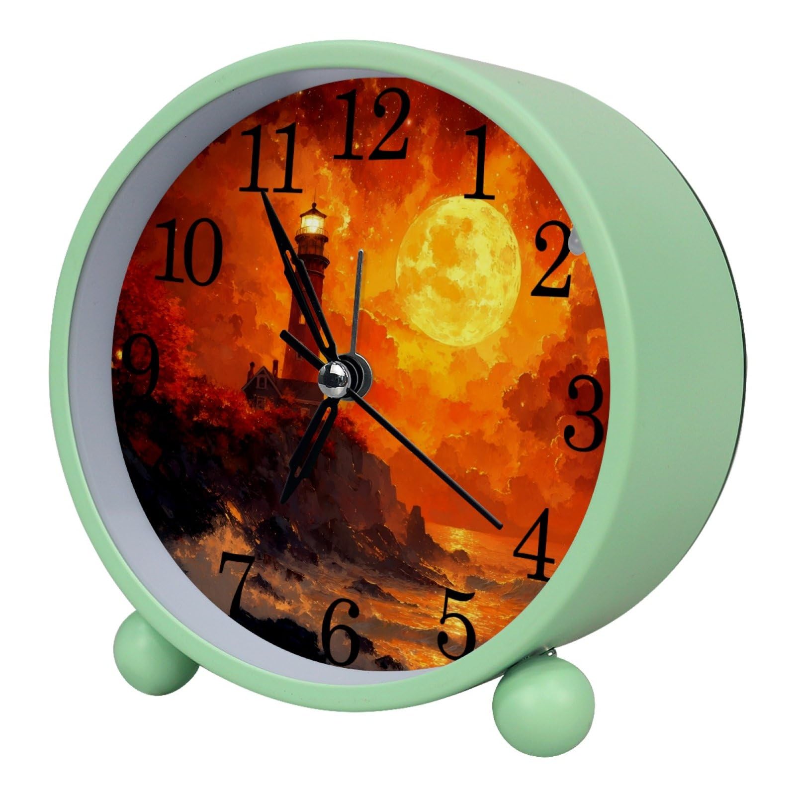 etoenbrc Watercolor Butterfly Silent Analog Alarm Clock Small Battery Operated Clock Slient Plastic Table Clock for Living Room Bedroom Color235