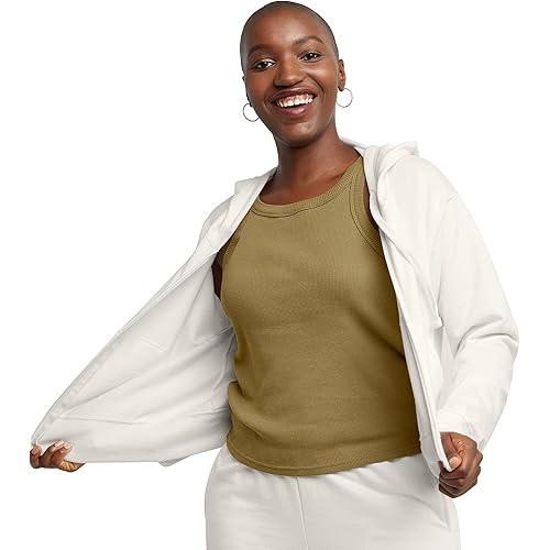 Hanes Women's Originals Zip Hoodie, Lightweight Fleece Sweatshirt, Hoodie for Women