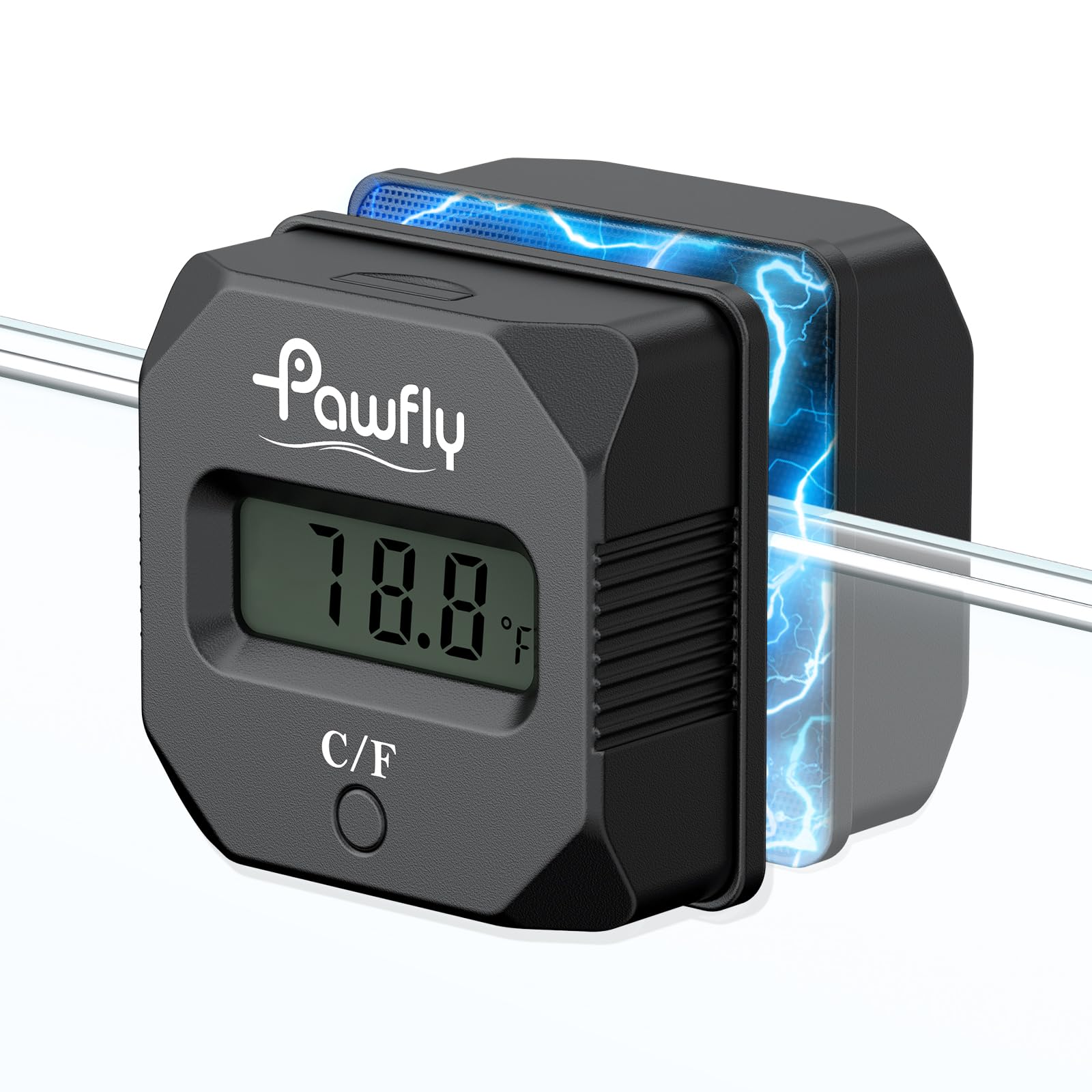 Pawfly Aquarium Magnet Glass Cleaner with Thermometer, Magnetic Fish Tank Cleaner