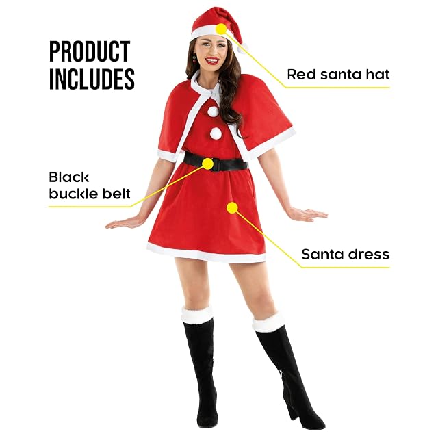 Foto 2 de 7 de Fun Shack Lustiger Weihnachtsmann Trajes, Divertido Santa Claus, Large para Mujer