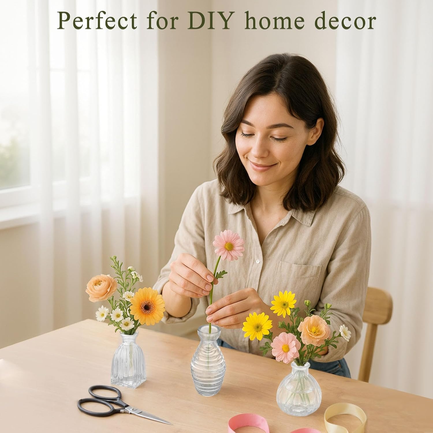 DomeStar 16PCS Glass Bud Vases Set, Small Clear Cylinder Vases for Plant Propagation Station Plant Terrarium, Vintage Clear Bud Vase in Bulk for Rustic Wedding Centerpieces Home Table Flower Decor - Image 6