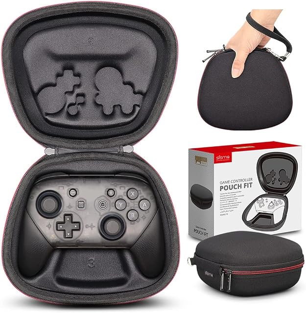 sisma Switch Controller Case Compatible with Nintendo Switch Pro Controller, Travel Safekeeping Controller Holder Protective Cover Storage Case Black Carrying Bag