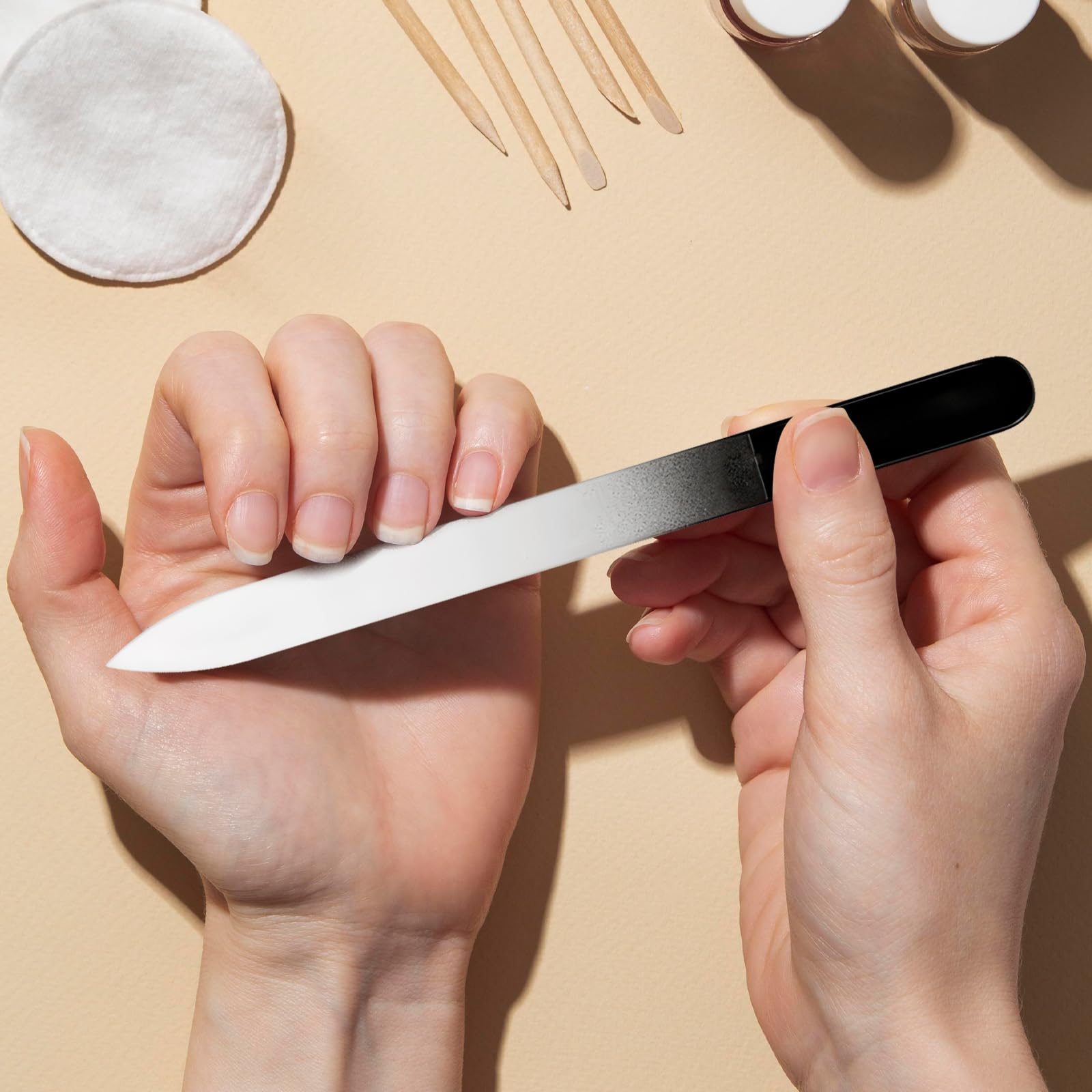 1 Pack Glass Nail File and Buffers Crystal Fingernail File for Natural Nail Double-Sided Fingernail Files Nail Care